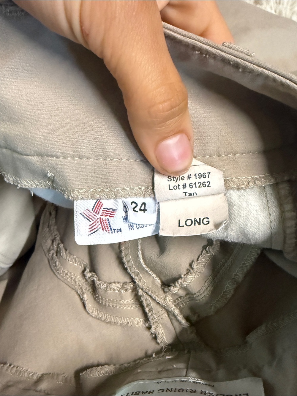 Women’s Size 24L Tan Tailored Sportsman Knee Patch Horseback Riding Breeches - Picture 7 of 7